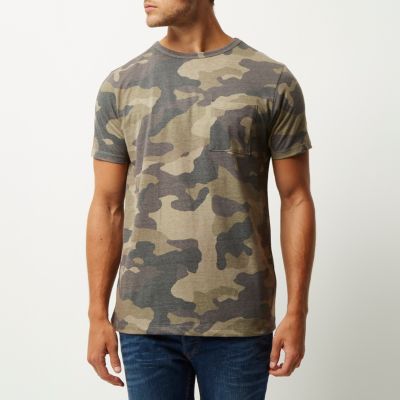 Dark green camouflage t-shirt